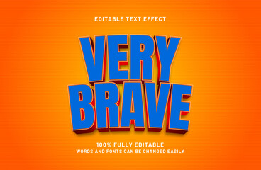 very brave editable text effect in simple and modern text style