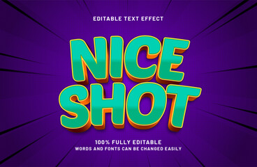 nice shot editable text effect in kids and game text style © AlzamAmani