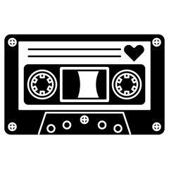 cassette glyph icon