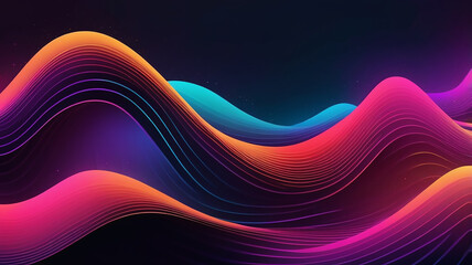 3d neon abstract gradient wave background. abstract neon background concept. Ai generative	