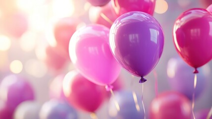 Celebration Balloons: A Burst of Pink and Purple Joy