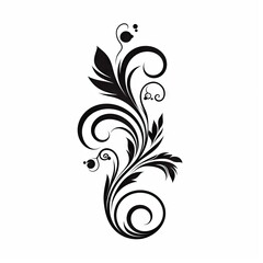 Abstract flowers with leaves AI generative illustration
