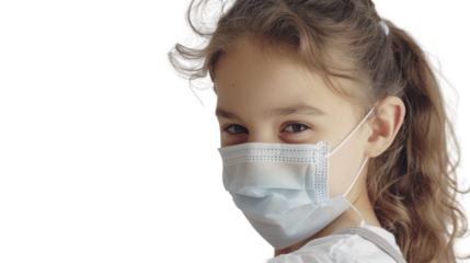 Vaccinated girl smiling isolated on white background