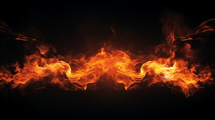 Obraz premium Realistic fire spark overlay with smoke and flames creating a fiery bonfire effect