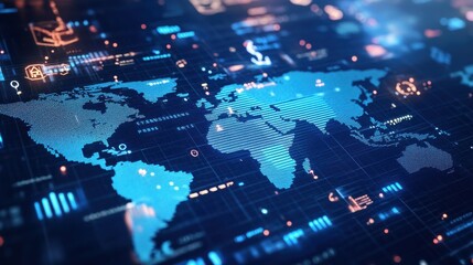 Futuristic World Map Interface