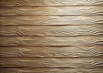 Photo image of a textured, beige-hued fiber-cement wall paneling with subtle undulations, blending seamlessly into a rustic wooden beam backdrop.