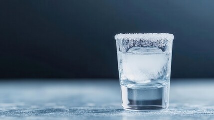 Finnish vodka in a frosty shot glass, vodka, Finland, frosty