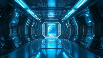 Obraz premium Science fiction background image of futuristic technology