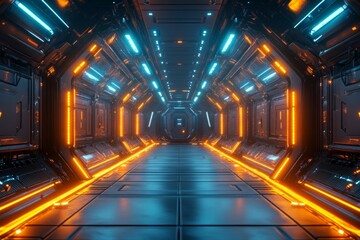 Fototapeta premium Science fiction background image of futuristic technology