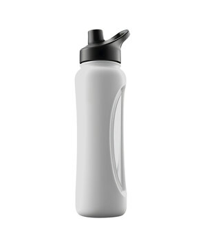 Thermos sport water bottle mockup on transparent background