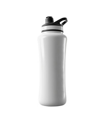 White metal sport bottle isolated on blank background