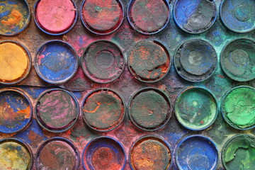Dirty watercolor palette