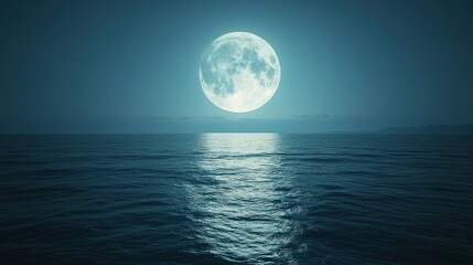 Fototapeta premium Full Moon Over the Ocean