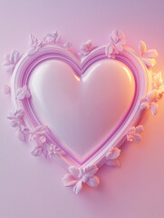 a 3D heart-shaped frame in pastel and vibrant colors,