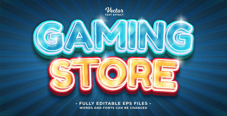 gaming store text effect editable eps cc