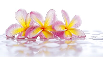 Fototapeta premium Plumeria Flowers on a White Background