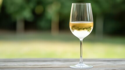 Chablis wine from France in a tall wine glass, Chablis, France, tall