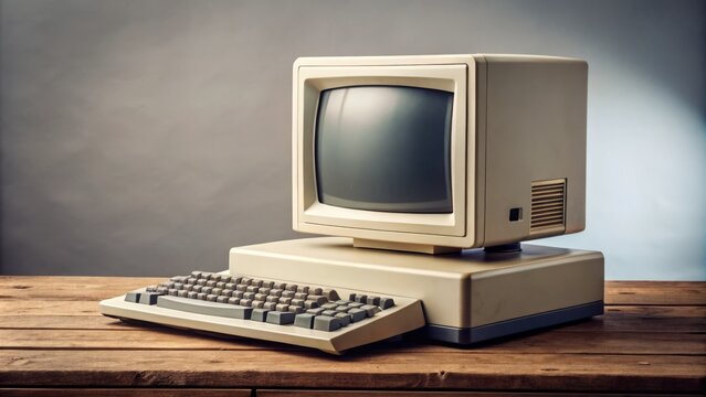 Standing the test of time, this retro personal computer from the 1980s still exudes a nostalgic charm, with its chunky monitor, clunky keyboard, and outdated technology.