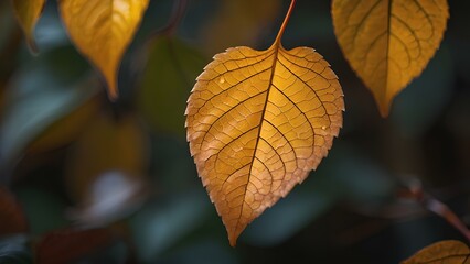 Serene Autumn Landscape with Golden Leaves and Misty Forest Path