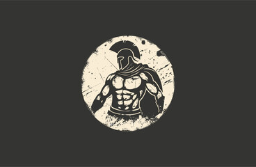 Fototapeta premium Spartan logo style icon design template flat vector