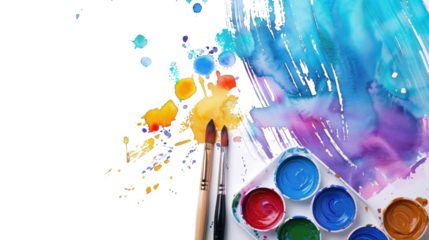 Palette of colors brush isolated on white background