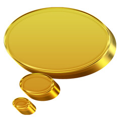 3d Gold Speech Bubble Icon
