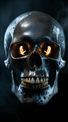 Fototapeta premium Mysterious Skull with Gothic Engravings in a Dark Fantasy Setting
