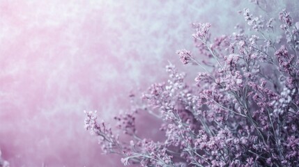 viola floral arrangement on a soft, pastel background with a gentle gradient. The image captures the delicate nature of flowers, making it suitable for use in themes like romance, femininity, 