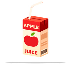 Box of apple juice vector isolated illustration