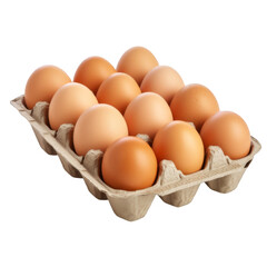Eggs In Carton Isolated on a Transparent Background