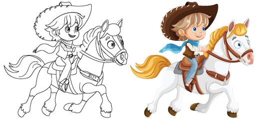 Cowboy Riding a Horse