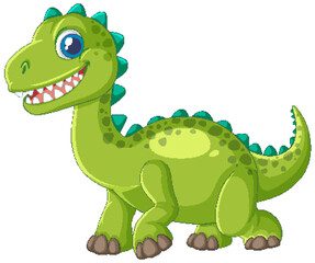 Cute Green Dinosaur Illustration
