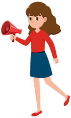 Girl with Megaphone Illustration