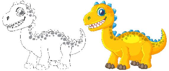 Naklejka premium Cute Dinosaur Illustration for Kids
