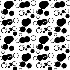 Beautiful seamless pattern with white and black circle on the white background for card , papers, fabric or branding.