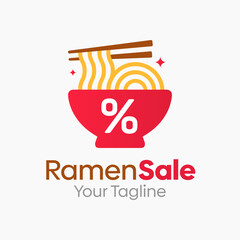 Ramen Noodle Sale Logo Design Template. Good for Business, Agency, Community and Organization