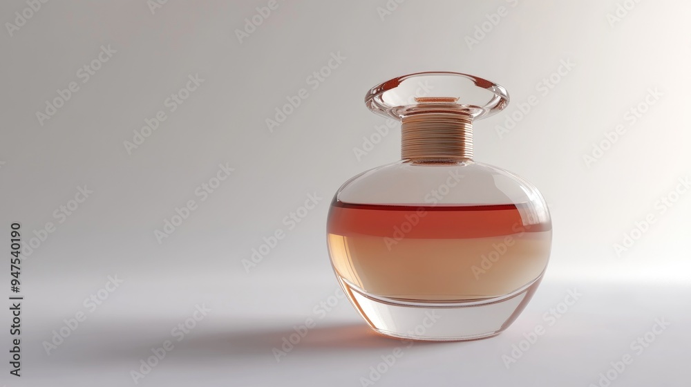Poster Perfume bottle on a white background with 3D rendering