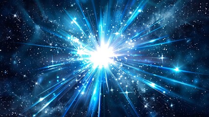 Obraz premium Bright Starburst with Blue Rays