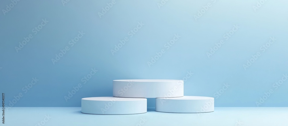 Aufkleber abstract white podium against a blue background conceptual display stand for product showcasing 3d r