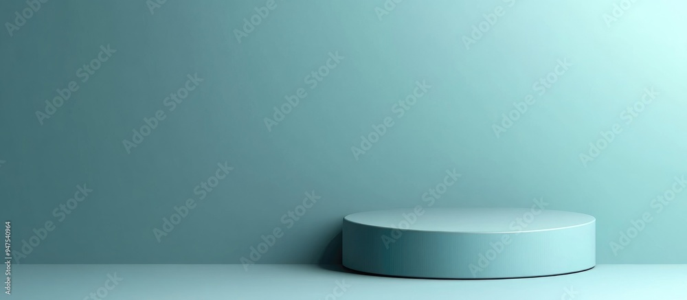 Poster abstract minimalist background featuring a pedestal rendered in 3d
