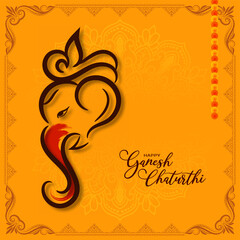 Modern Happy Ganesh Chaturthi Indian cultural festival background