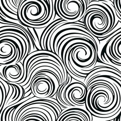 Seamless pattern of spiraling geometric shapes