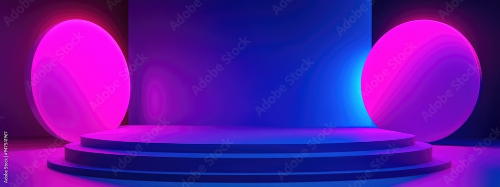 Aufkleber abstract colorful geometric shapes background contemporary minimalist display for podium presentatio