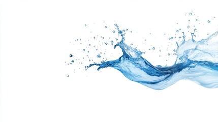 A dynamic splash of blue water against a white background, evoking freshness and vitality in design and imagery.