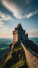 Obraz premium Fantasy Art of a Fierce Dragon in Flight: Mystical Beast with Powerful Fire Magic