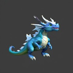 Obraz premium Fantasy Art of a Fierce Dragon in Flight: Mystical Beast with Powerful Fire Magic