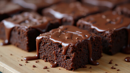 Delicious Decadent Chocolate Cake Squares with Rich Chocolate Glaze - Perfect for Dessert, Parties, and Special Occasions