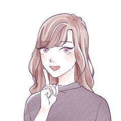 ひらめく女性　水彩