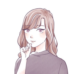 ひらめく女性　水彩