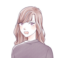 空腹な女性　水彩